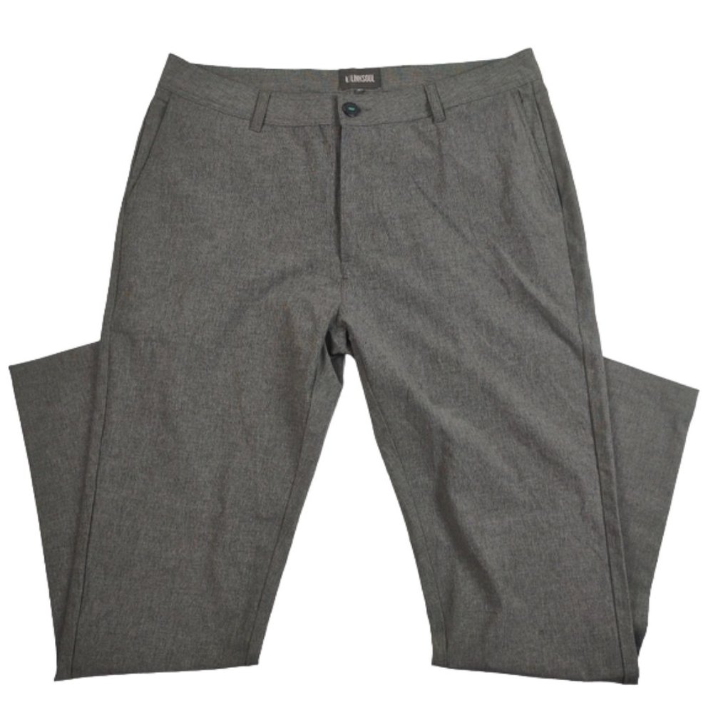 Linksoul Golf Pants Chinos Flat Front 12" Rise Straight Leg 32" Inseam Green